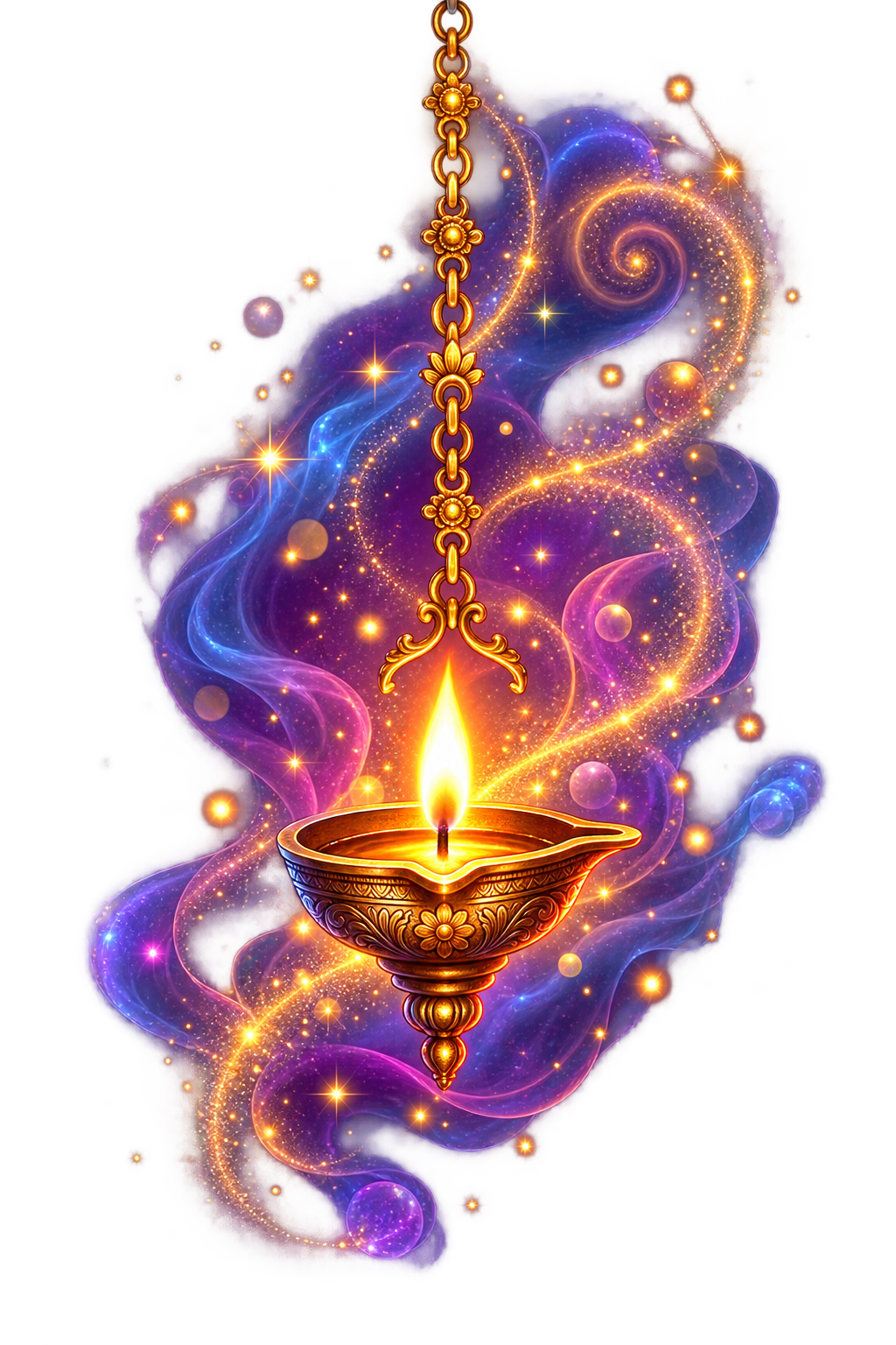 Hanging oil lamp